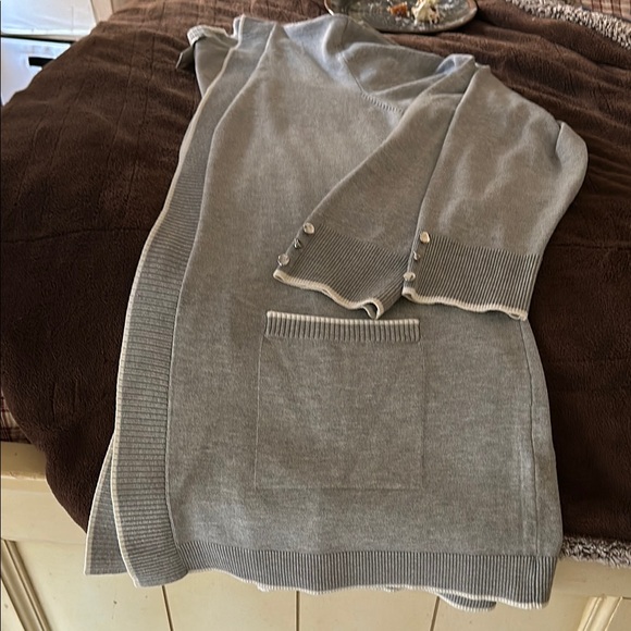 Gray Open-Front Cardigan Sweater - Picture 5 of 6